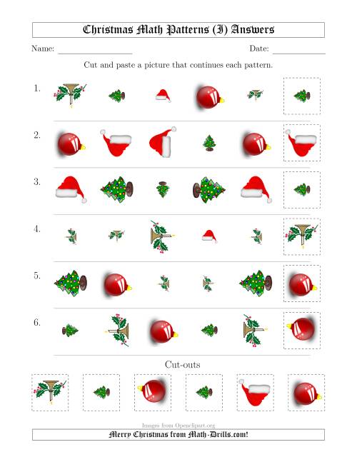 Christmas Picture Patterns with Shape, Size and Rotation Attributes (I)