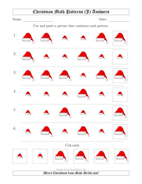 The Christmas Picture Patterns with Size Attribute Only (J) Math Worksheet Page 2