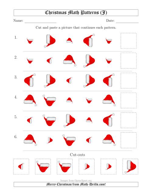 The Christmas Picture Patterns with Size and Rotation Attributes (J) Math Worksheet