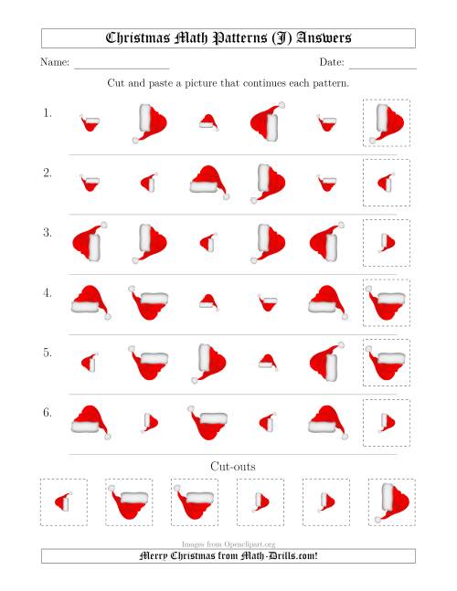 The Christmas Picture Patterns with Size and Rotation Attributes (J) Math Worksheet Page 2