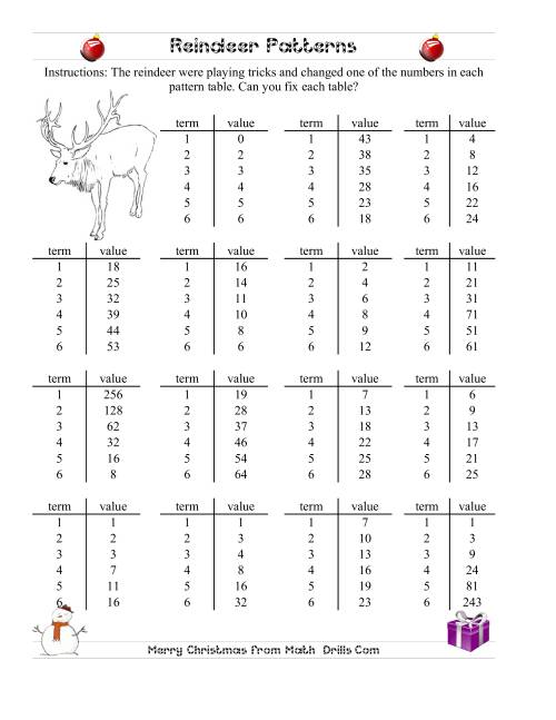 reindeer number patterns