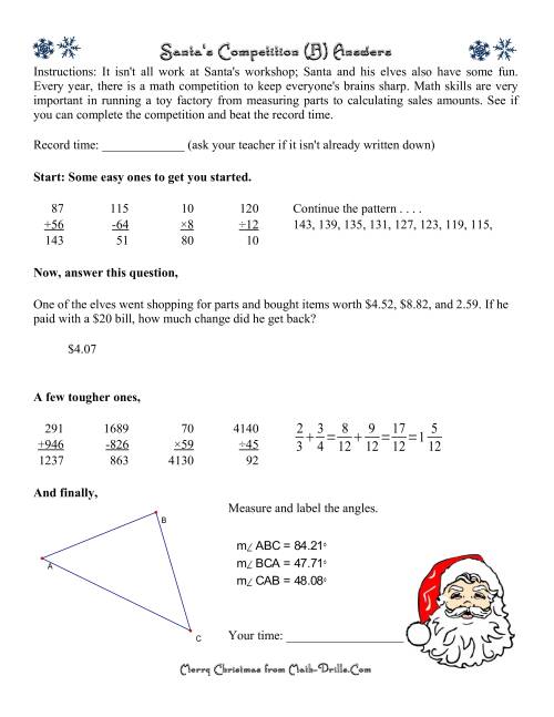 The Santa's Competition Level 2 (B) Math Worksheet Page 2