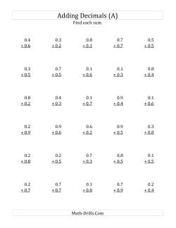 decimals worksheets