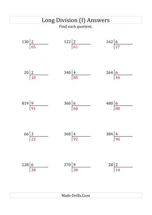 The European Long Division with a 1-Digit Divisor and a 2-Digit Quotient with No Remainders (I) Math Worksheet Page 2