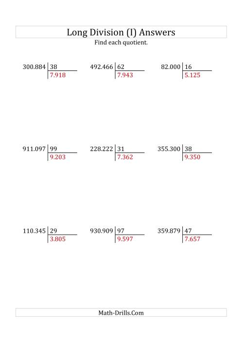 The European Long Division with a 2-Digit Divisor and a 4-Digit Quotient with No Remainders (I) Math Worksheet Page 2