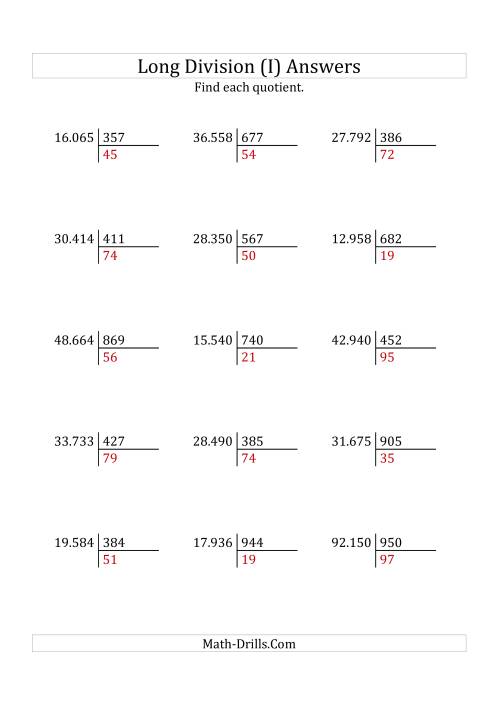 The European Long Division with a 3-Digit Divisor and a 2-Digit Quotient with No Remainders (I) Math Worksheet Page 2