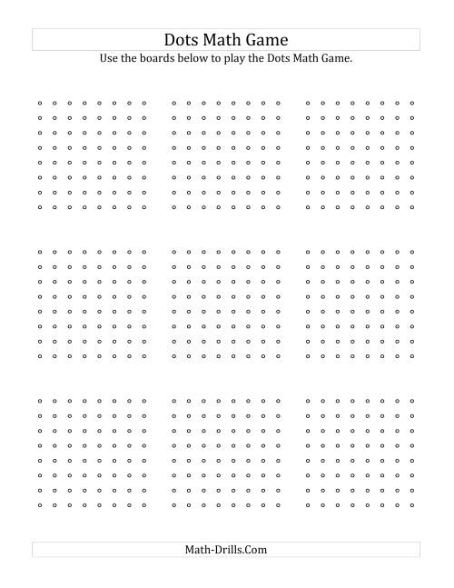 The Dots Math Game Boards for Offline Use Math Worksheet