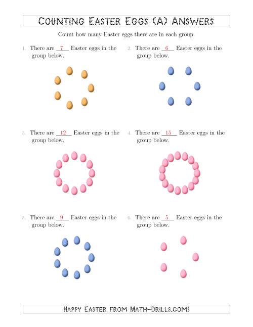 The Counting Easter Eggs in Circular Arrangements (A) Math Worksheet Page 2