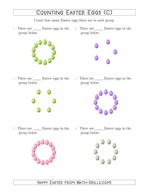 The Counting Easter Eggs in Circular Arrangements (C) Math Worksheet