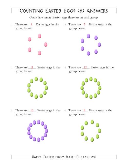The Counting Easter Eggs in Circular Arrangements (H) Math Worksheet Page 2