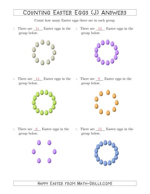 The Counting Easter Eggs in Circular Arrangements (J) Math Worksheet Page 2