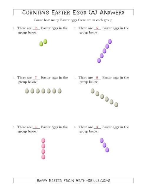The Counting Easter Eggs in Linear Arrangements (A) Math Worksheet Page 2