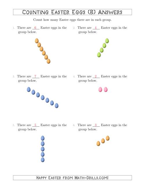 The Counting Easter Eggs in Linear Arrangements (B) Math Worksheet Page 2