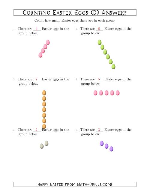 The Counting Easter Eggs in Linear Arrangements (D) Math Worksheet Page 2