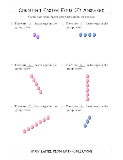The Counting Easter Eggs in Linear Arrangements (E) Math Worksheet Page 2