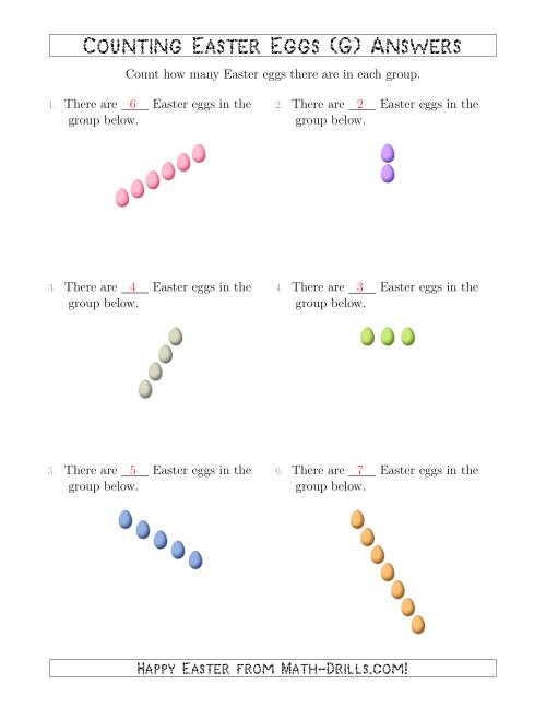 The Counting Easter Eggs in Linear Arrangements (G) Math Worksheet Page 2