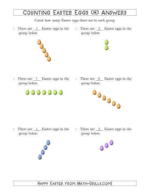 The Counting Easter Eggs in Linear Arrangements (H) Math Worksheet Page 2