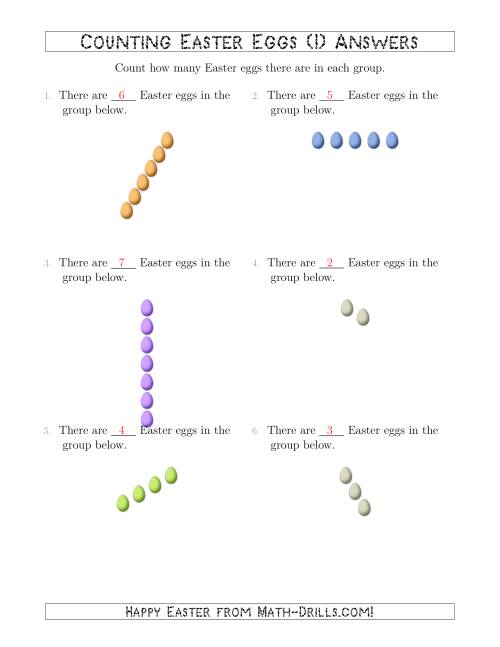 The Counting Easter Eggs in Linear Arrangements (I) Math Worksheet Page 2