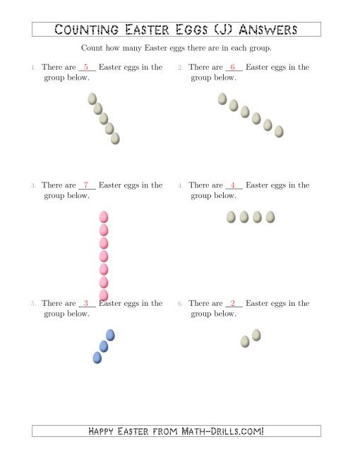 The Counting Easter Eggs in Linear Arrangements (J) Math Worksheet Page 2