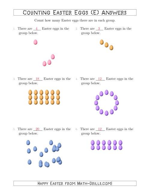 The Counting Easter Eggs in Various Arrangements (E) Math Worksheet Page 2