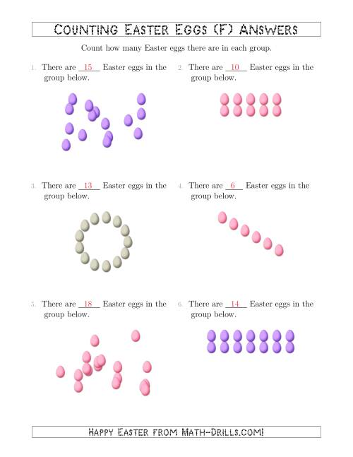 The Counting Easter Eggs in Various Arrangements (F) Math Worksheet Page 2