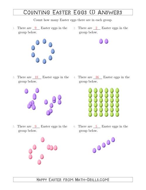 The Counting Easter Eggs in Various Arrangements (I) Math Worksheet Page 2