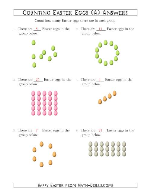 The Counting Easter Eggs in Various Arrangements (All) Math Worksheet Page 2