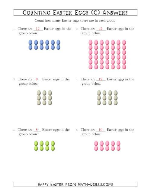 The Counting Easter Eggs in Rectangular Arrangements (C) Math Worksheet Page 2