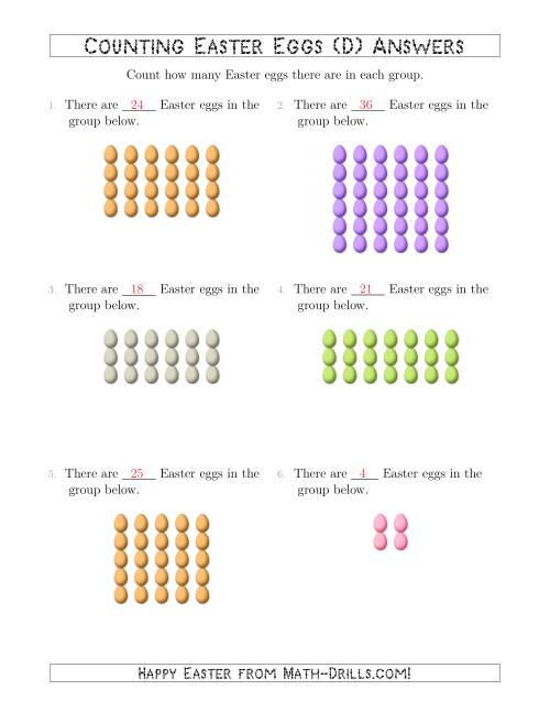 The Counting Easter Eggs in Rectangular Arrangements (D) Math Worksheet Page 2