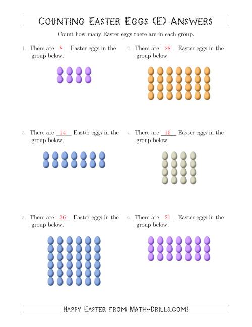 The Counting Easter Eggs in Rectangular Arrangements (E) Math Worksheet Page 2