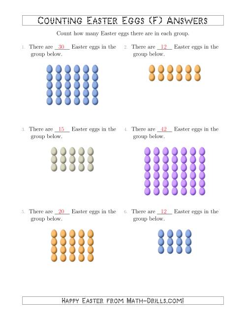 The Counting Easter Eggs in Rectangular Arrangements (F) Math Worksheet Page 2