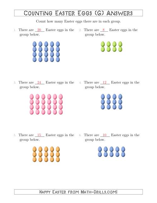The Counting Easter Eggs in Rectangular Arrangements (G) Math Worksheet Page 2