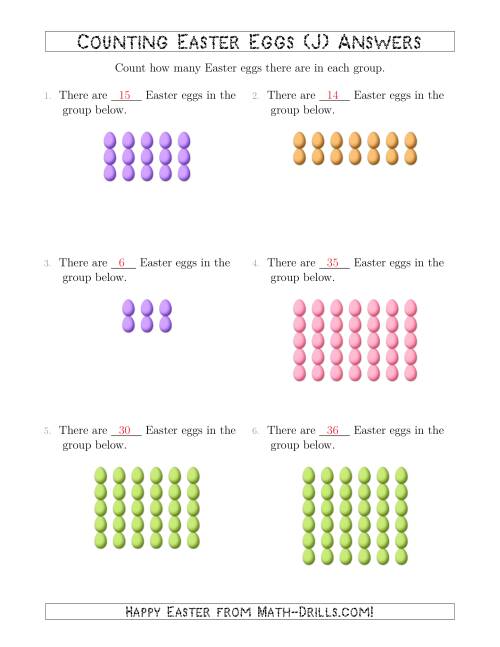 The Counting Easter Eggs in Rectangular Arrangements (J) Math Worksheet Page 2