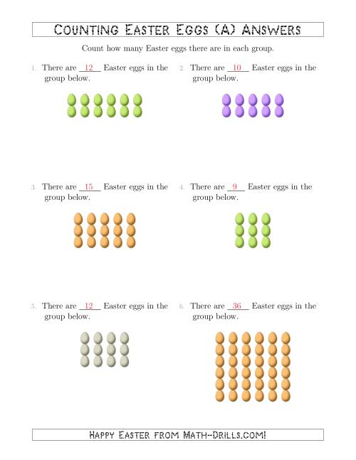 The Counting Easter Eggs in Rectangular Arrangements (All) Math Worksheet Page 2