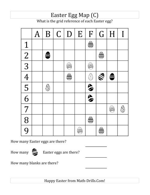 The Easter Egg Map with Grid References (C) Math Worksheet