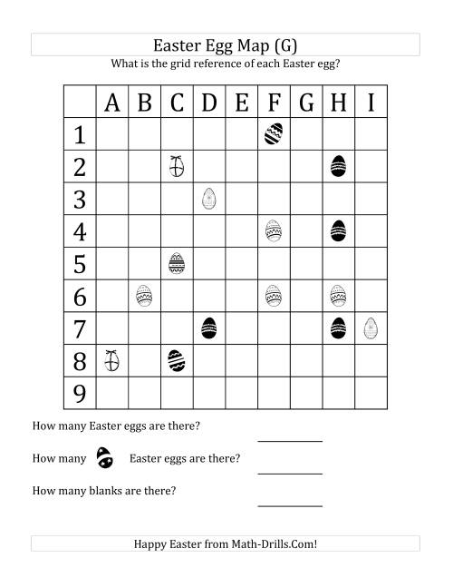 The Easter Egg Map with Grid References (G) Math Worksheet