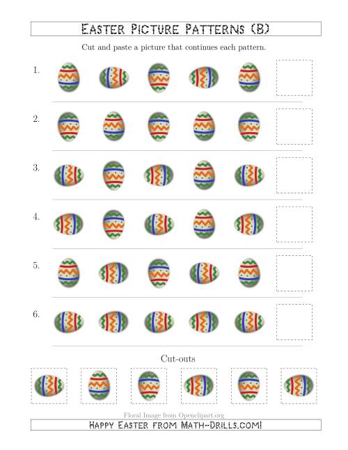 The Easter Egg Picture Patterns with Rotation Attribute Only (B) Math Worksheet