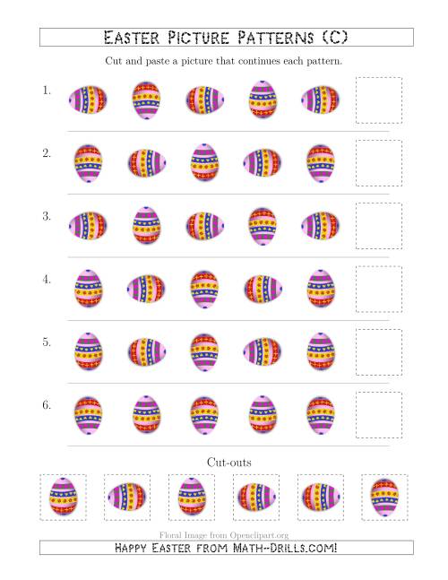 The Easter Egg Picture Patterns with Rotation Attribute Only (C) Math Worksheet