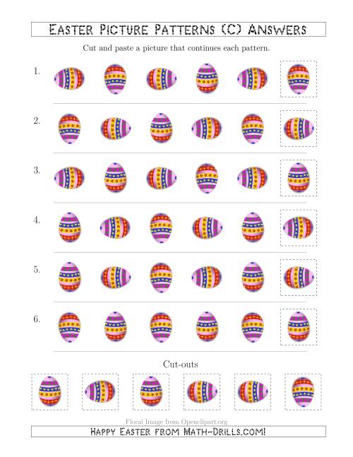 The Easter Egg Picture Patterns with Rotation Attribute Only (C) Math Worksheet Page 2