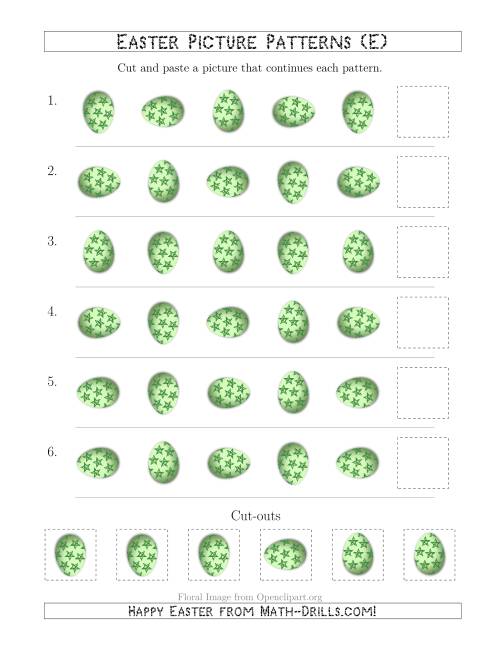 The Easter Egg Picture Patterns with Rotation Attribute Only (E) Math Worksheet
