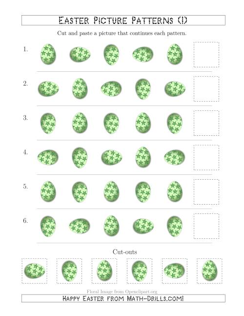 The Easter Egg Picture Patterns with Rotation Attribute Only (I) Math Worksheet