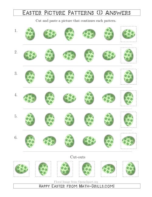 The Easter Egg Picture Patterns with Rotation Attribute Only (I) Math Worksheet Page 2