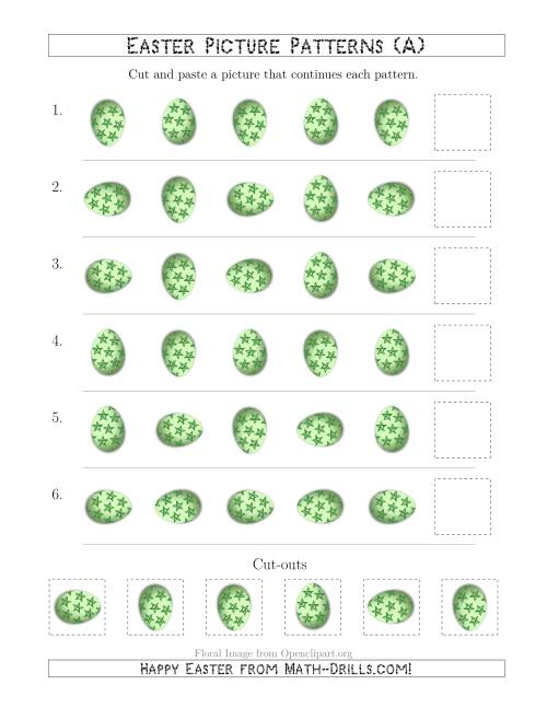 The Easter Egg Picture Patterns with Rotation Attribute Only (All) Math Worksheet