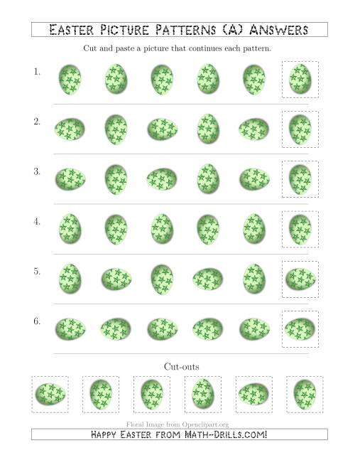 The Easter Egg Picture Patterns with Rotation Attribute Only (All) Math Worksheet Page 2