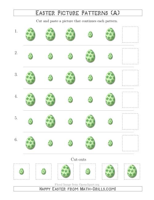 The Easter Egg Picture Patterns with Size Attribute Only (A) Math Worksheet