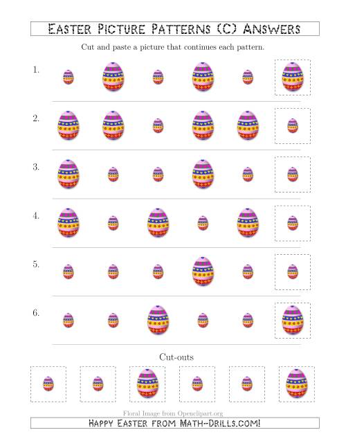 The Easter Egg Picture Patterns with Size Attribute Only (C) Math Worksheet Page 2