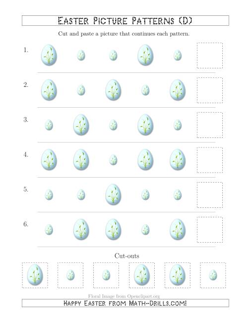 The Easter Egg Picture Patterns with Size Attribute Only (D) Math Worksheet