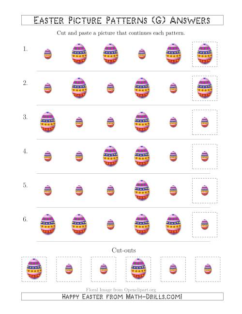 The Easter Egg Picture Patterns with Size Attribute Only (G) Math Worksheet Page 2