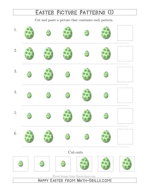 The Easter Egg Picture Patterns with Size Attribute Only (I) Math Worksheet