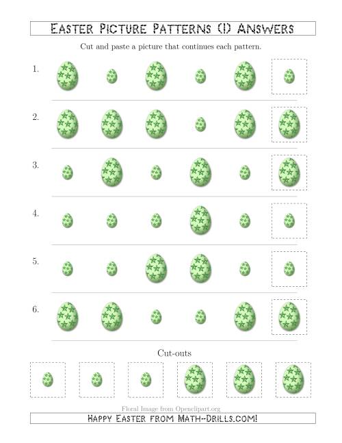 The Easter Egg Picture Patterns with Size Attribute Only (I) Math Worksheet Page 2